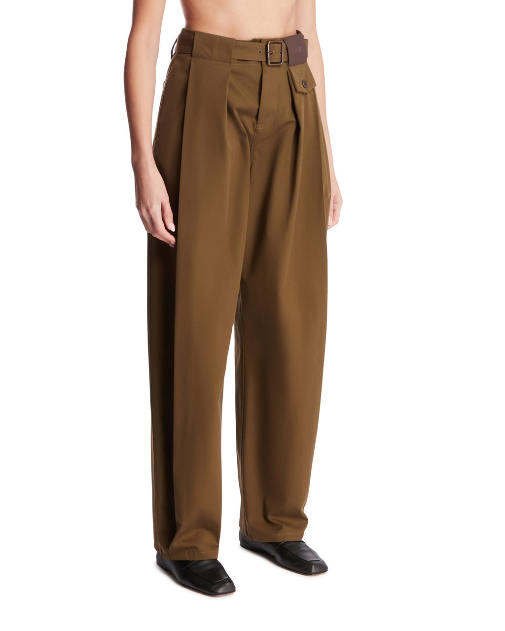 Green Pants With Belt Loewe – Гарантія оригінальності – вид ззаду