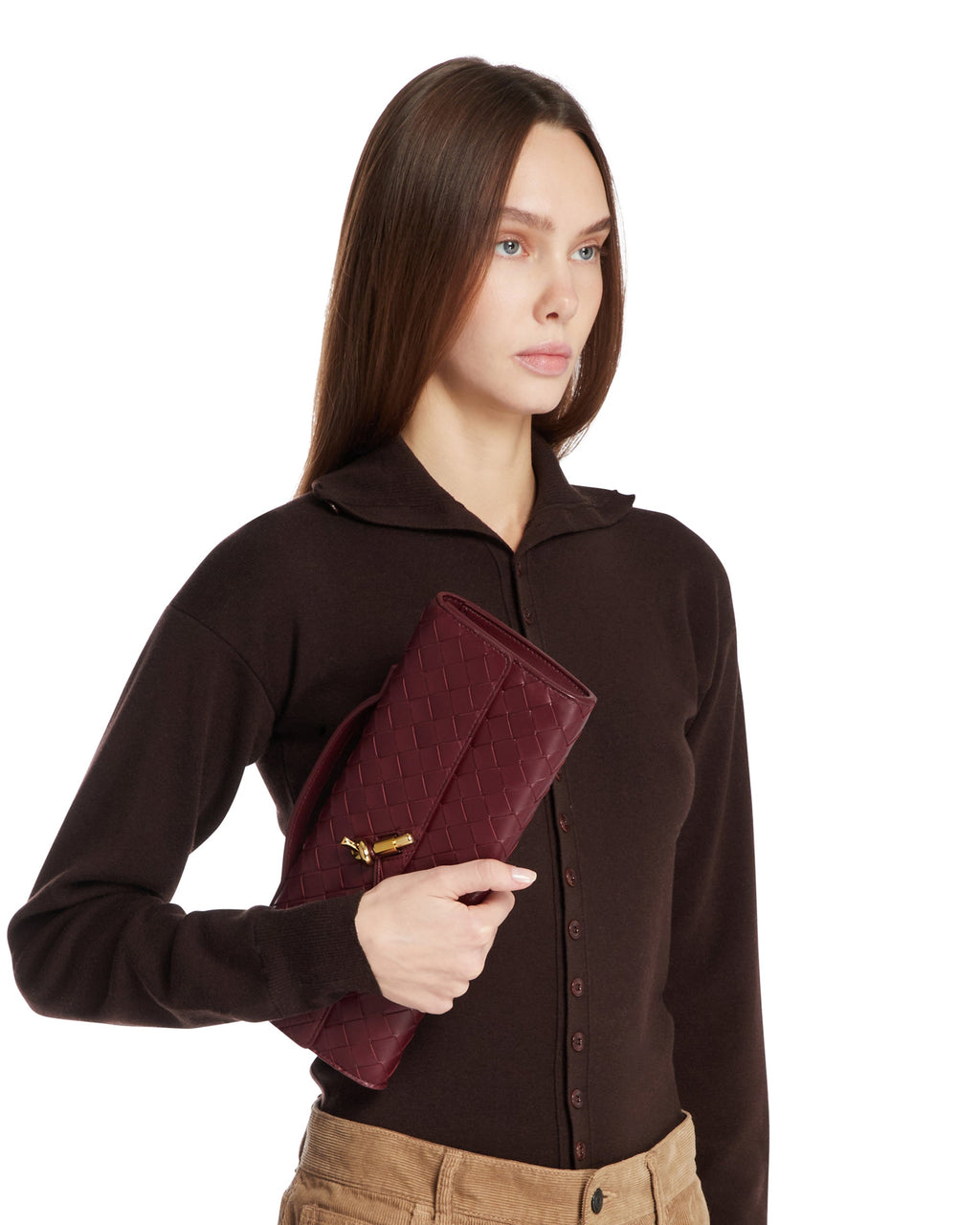 Оригінальна Red Long Clutch Andiamo Bottega veneta – детальний вид