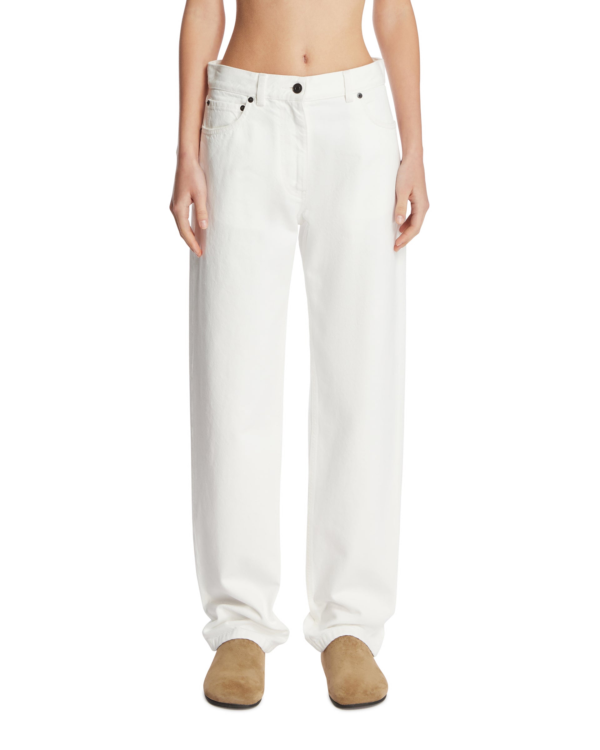 White Burty Cotton Jeans The row – Гарантія оригінальності – боковий вид