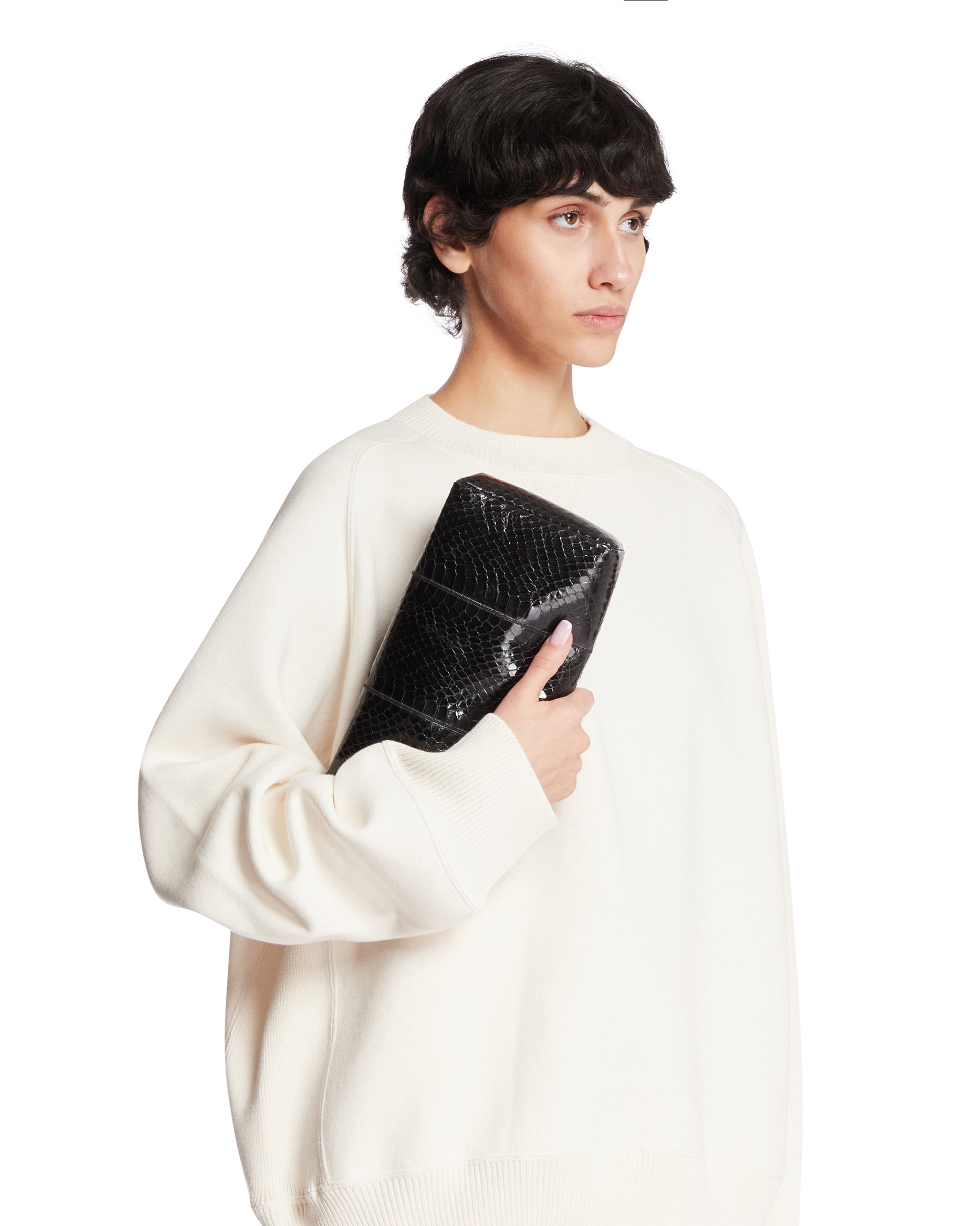 Black Compact Square Leather Clutch The row – Гарантія оригінальності – детальний вид