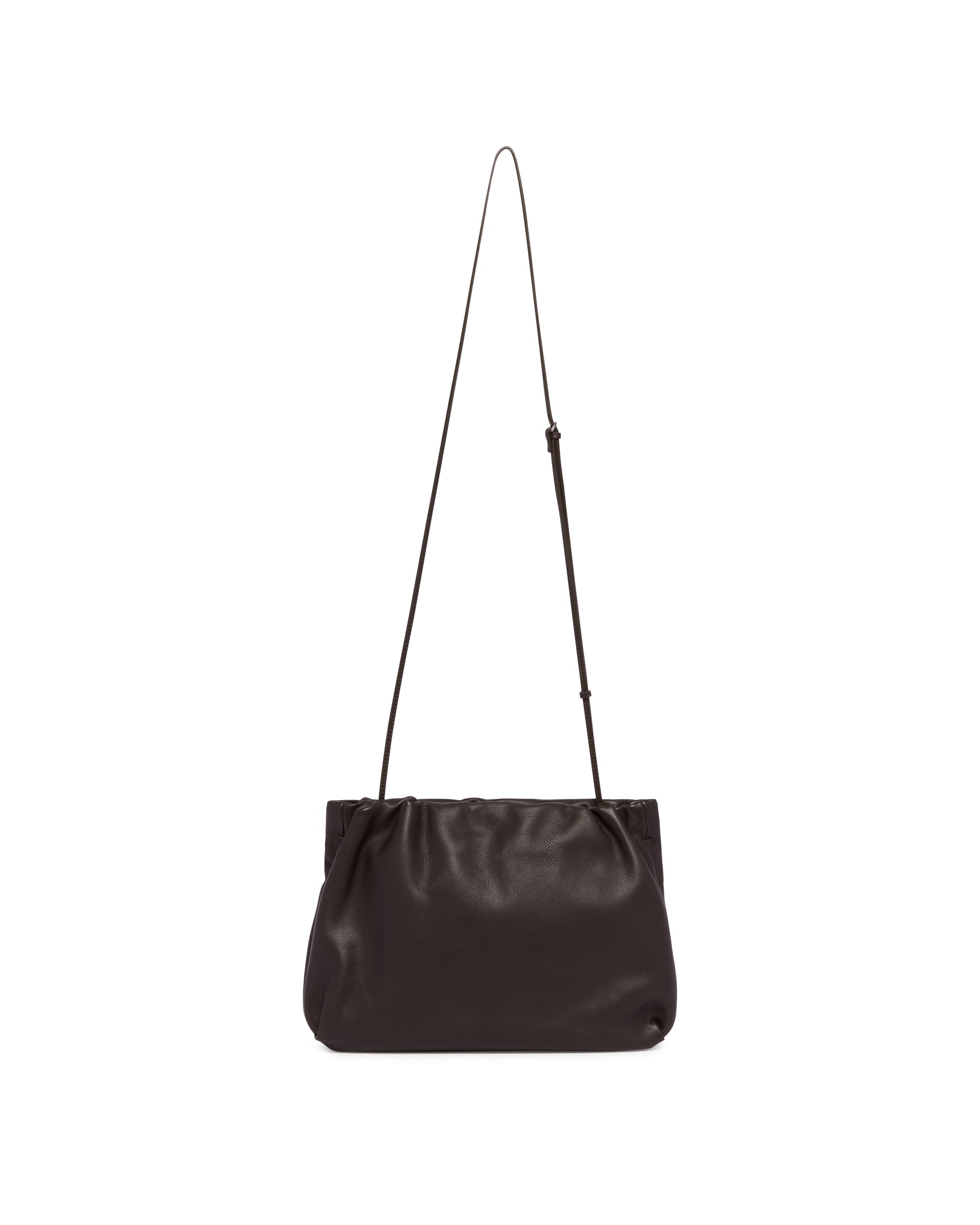 Оригінальна Brown Large Leather Bourse Pouch The row – боковий вид