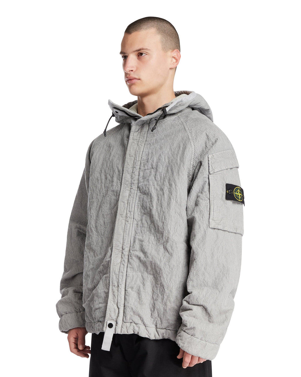 Gray 4100056 Wrinkled Corduroy 500-Tc Jacket Stone island – Гарантія оригінальності – вид ззаду