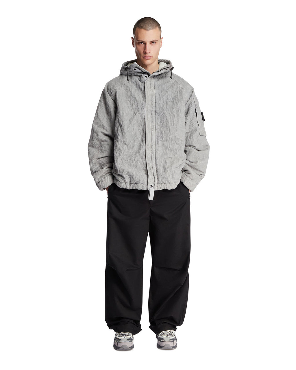 Gray 4100056 Wrinkled Corduroy 500-Tc Jacket Stone island – Гарантія оригінальності – детальний вид
