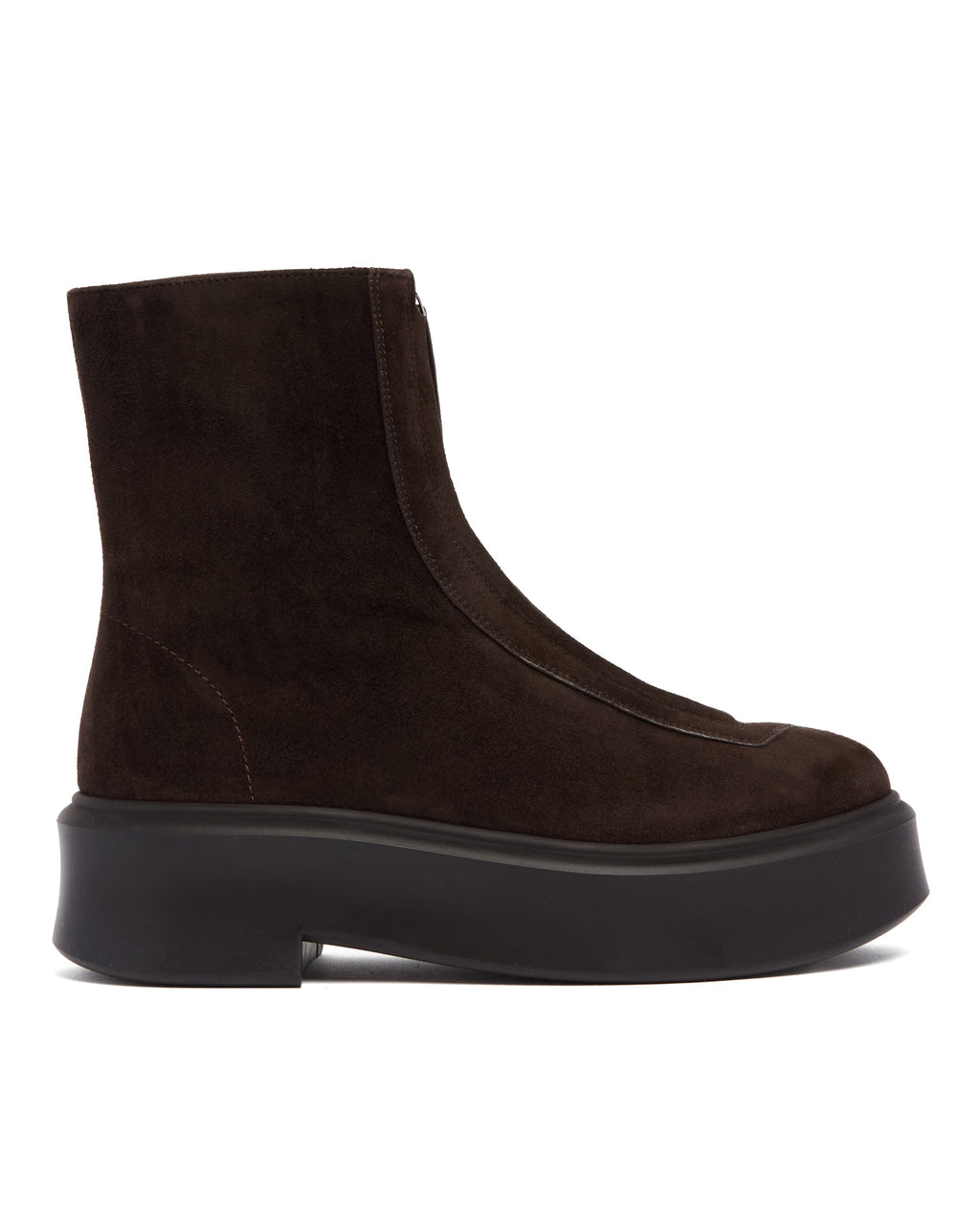 Brown Suede Zip Ankle Boots The row оригінал – Купити в Україні – вид ззаду