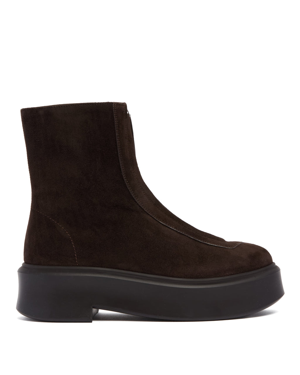 Brown Suede Zip Ankle Boots The row оригінал – Купити в Україні – боковий вид