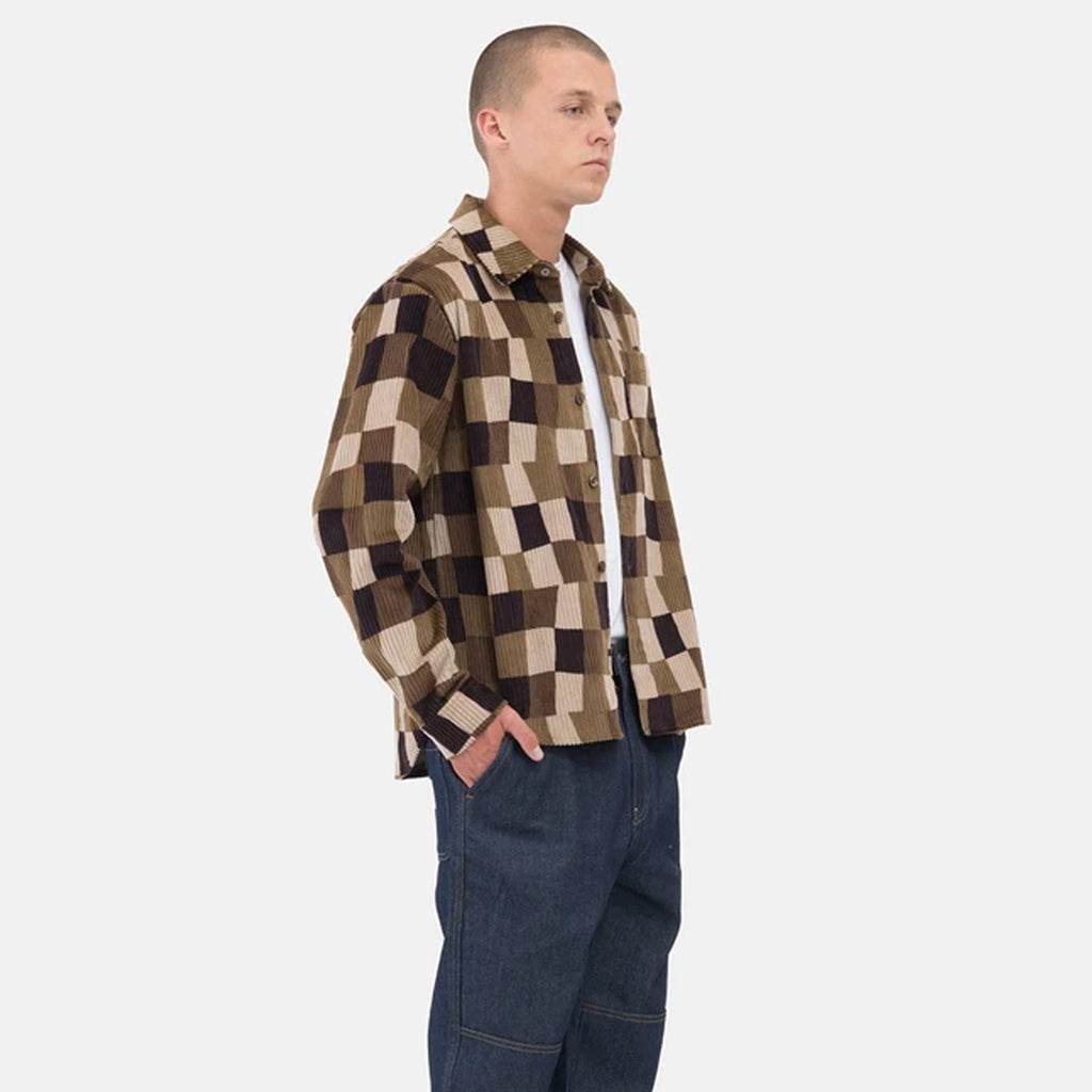 Оригінальна Men Wobbly Check Ls Shirt Brown Stussy – збільшений вид