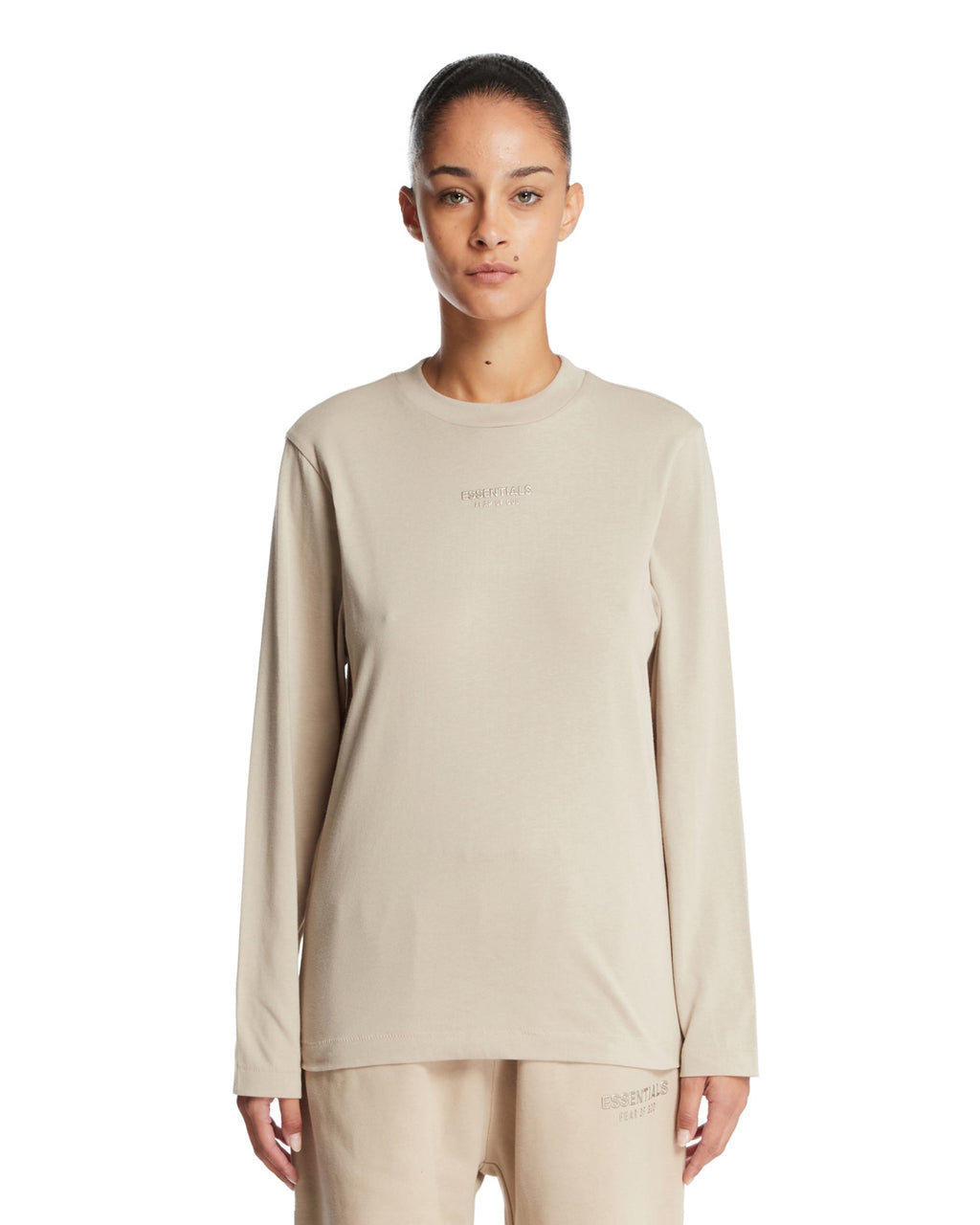 Beige Long Sleeve T-Shirt. Fear of god – Гарантія оригінальності – боковий вид