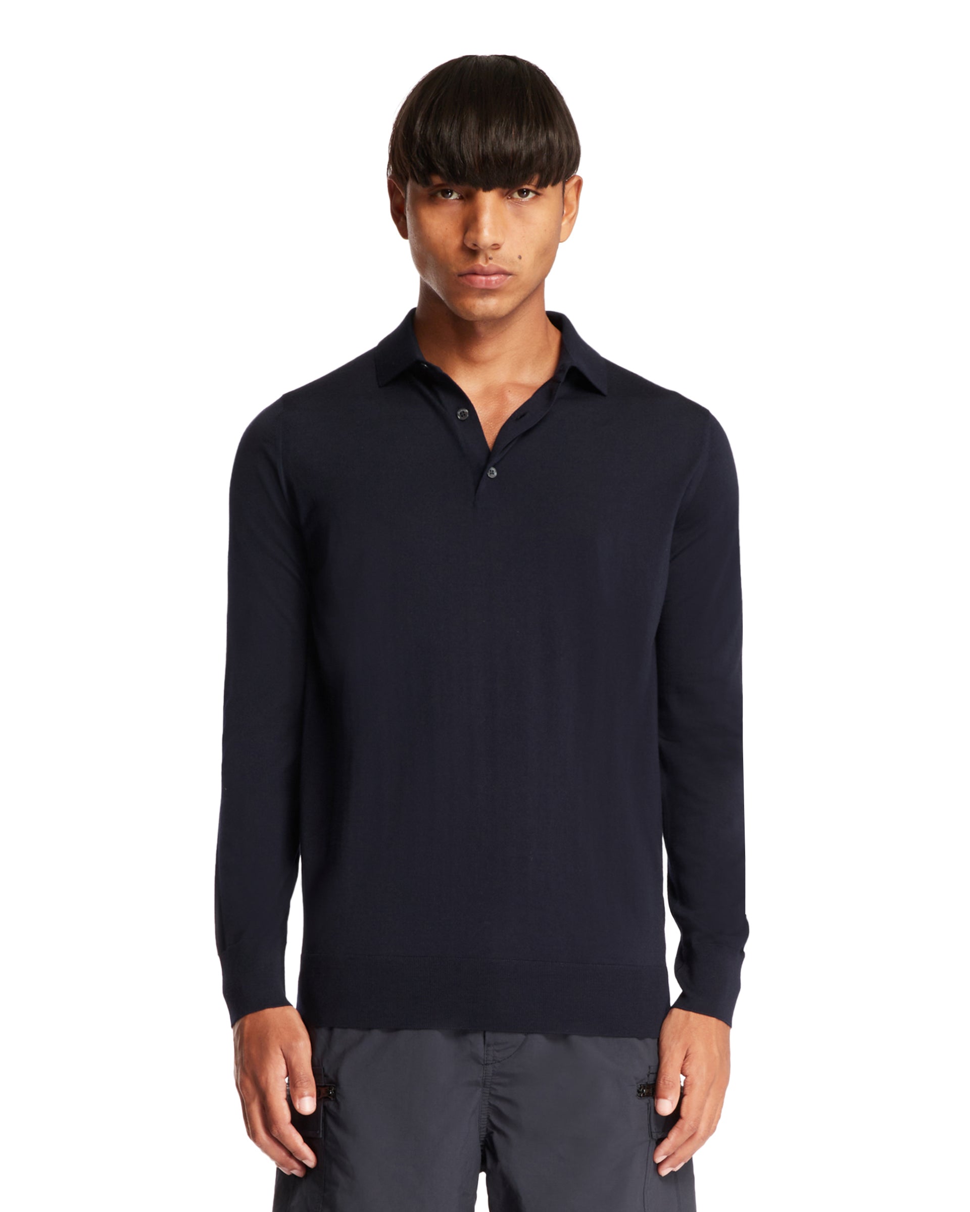 Blue Polo Neck Sweater - LORO PIANA