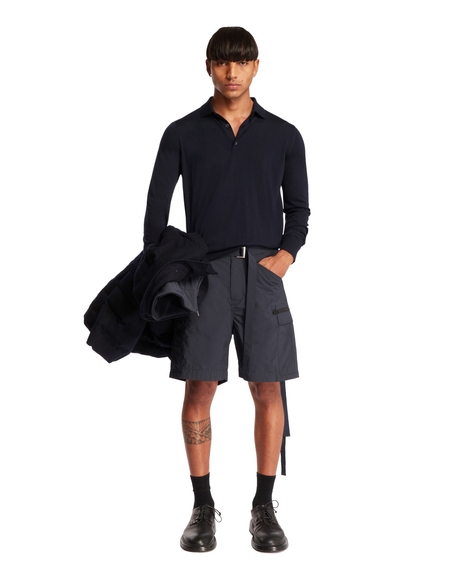 Blue Polo Neck Sweater - LORO PIANA