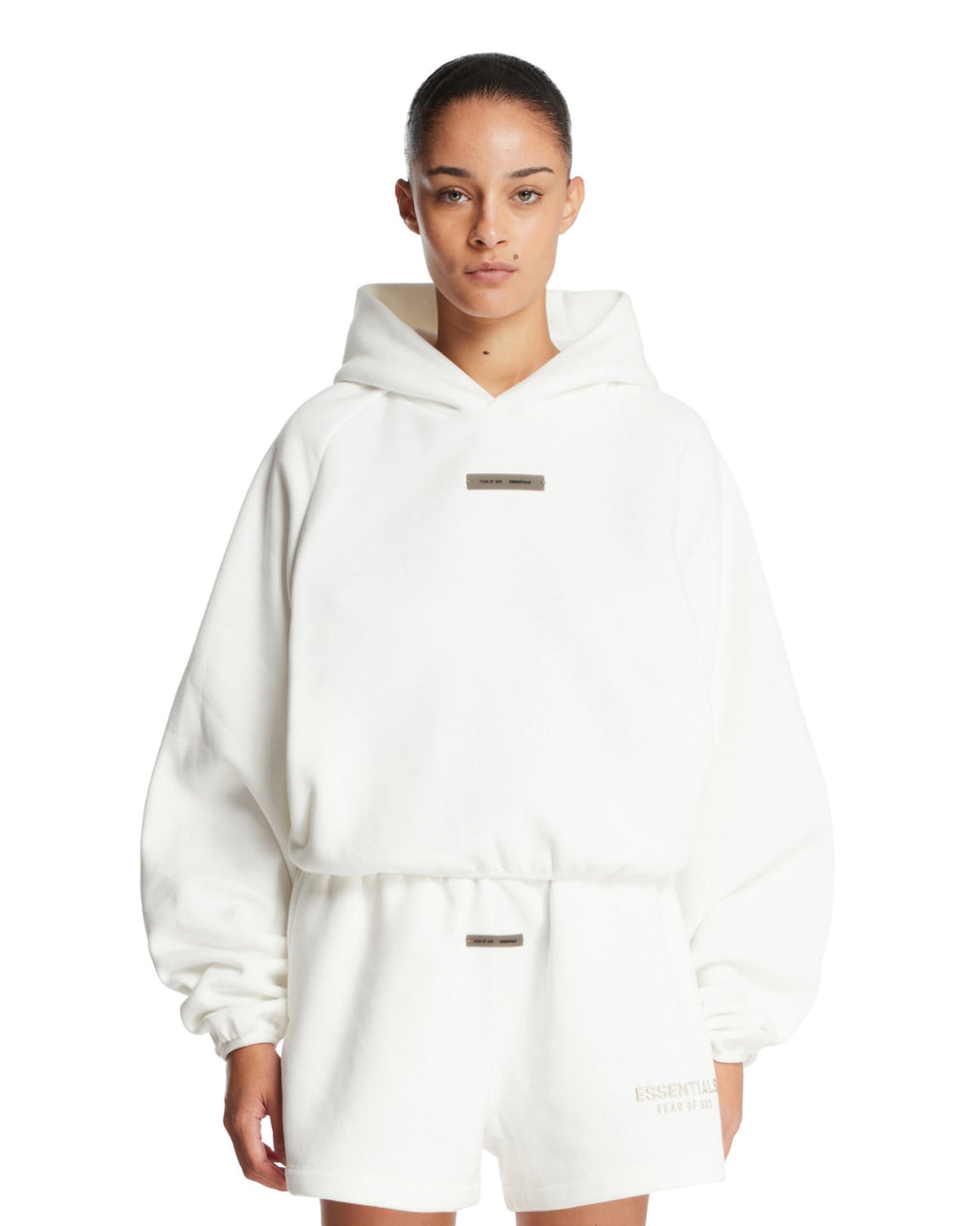 Оригінальна White Cotton Hoodie Fear of god – боковий вид