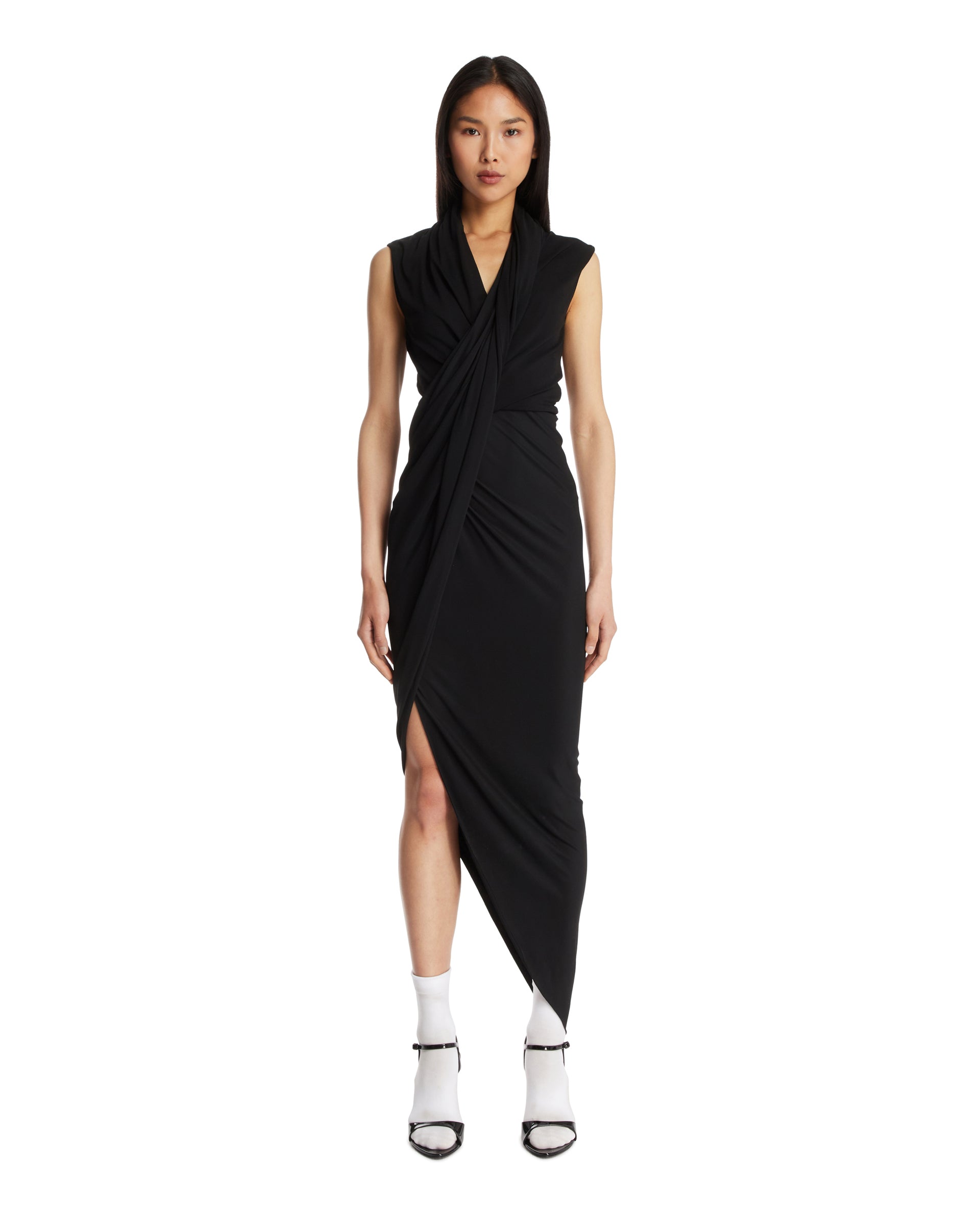 Black Draped Dress Balenciaga оригінал – Купити в Україні – боковий вид