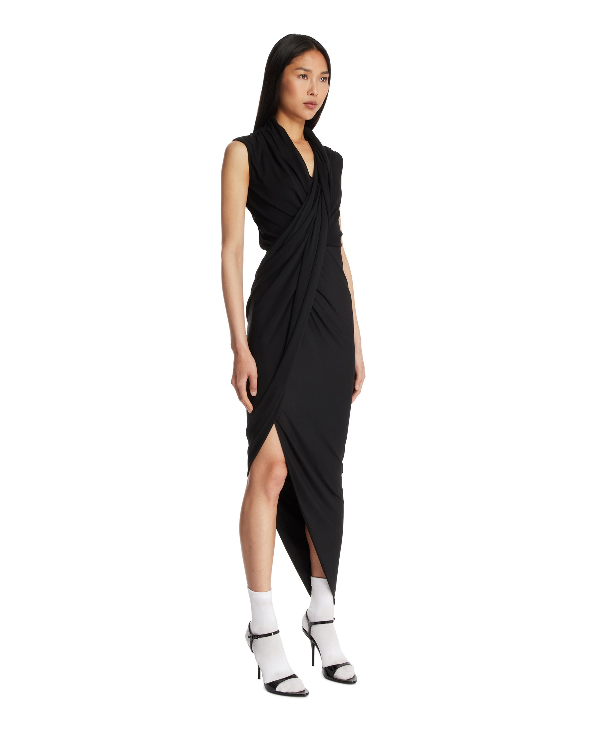 Black Draped Dress Balenciaga оригінал – Купити в Україні – вид ззаду