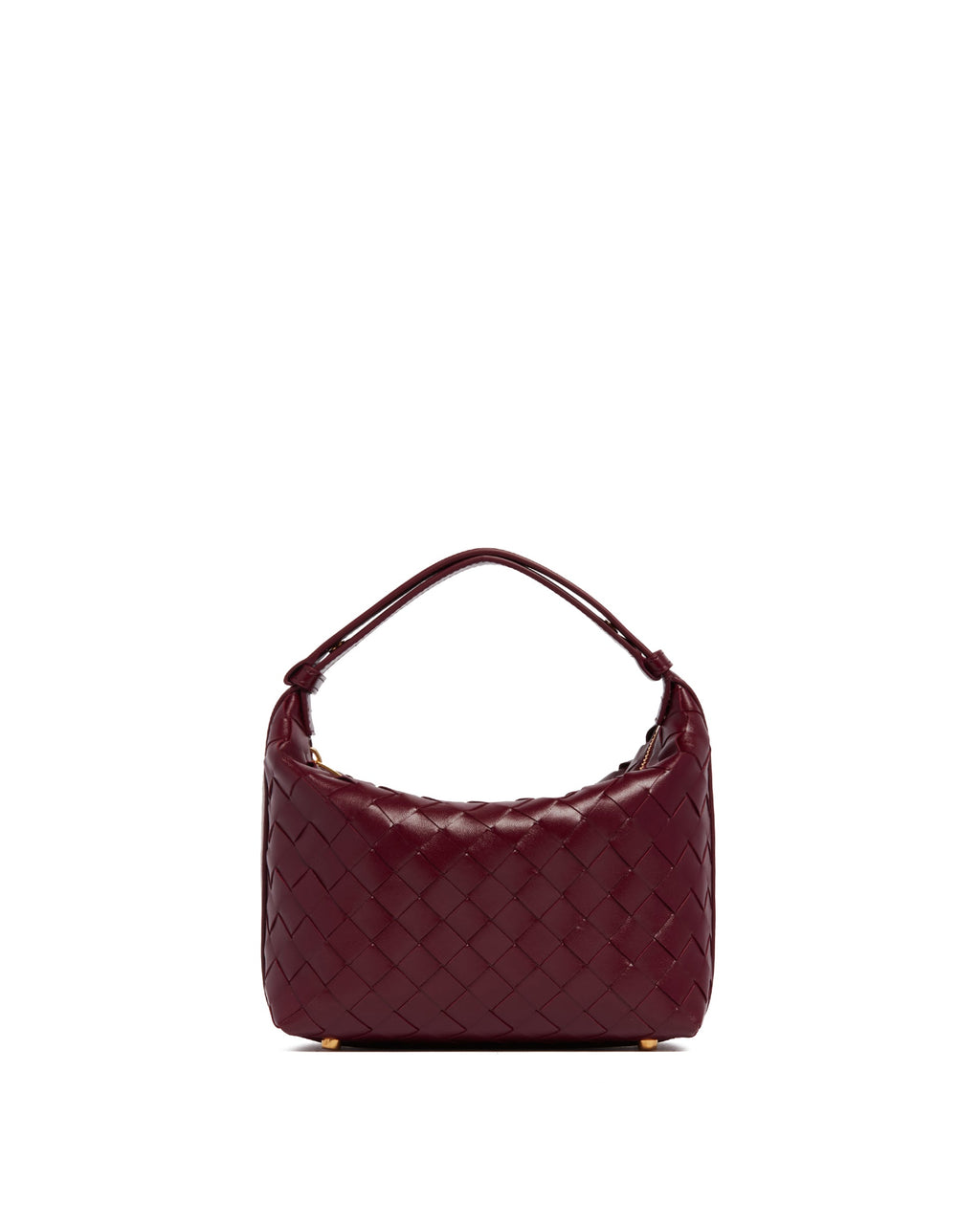 Burgundy Wallace Leather Shoulder Bag Bottega veneta – Гарантія оригінальності – боковий вид