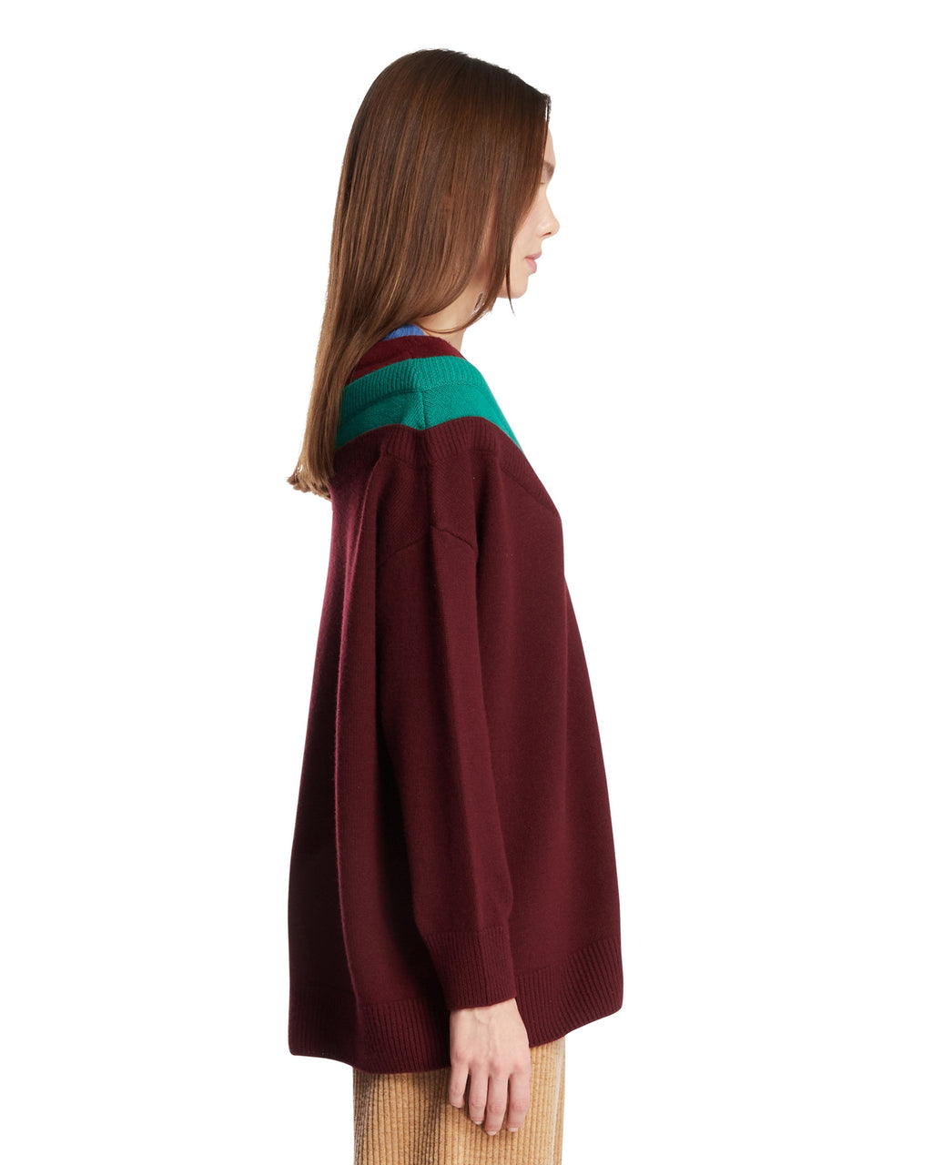 Burgundy Trompe Loeil Wool Sweater Loewe – Гарантія оригінальності – збільшений вид
