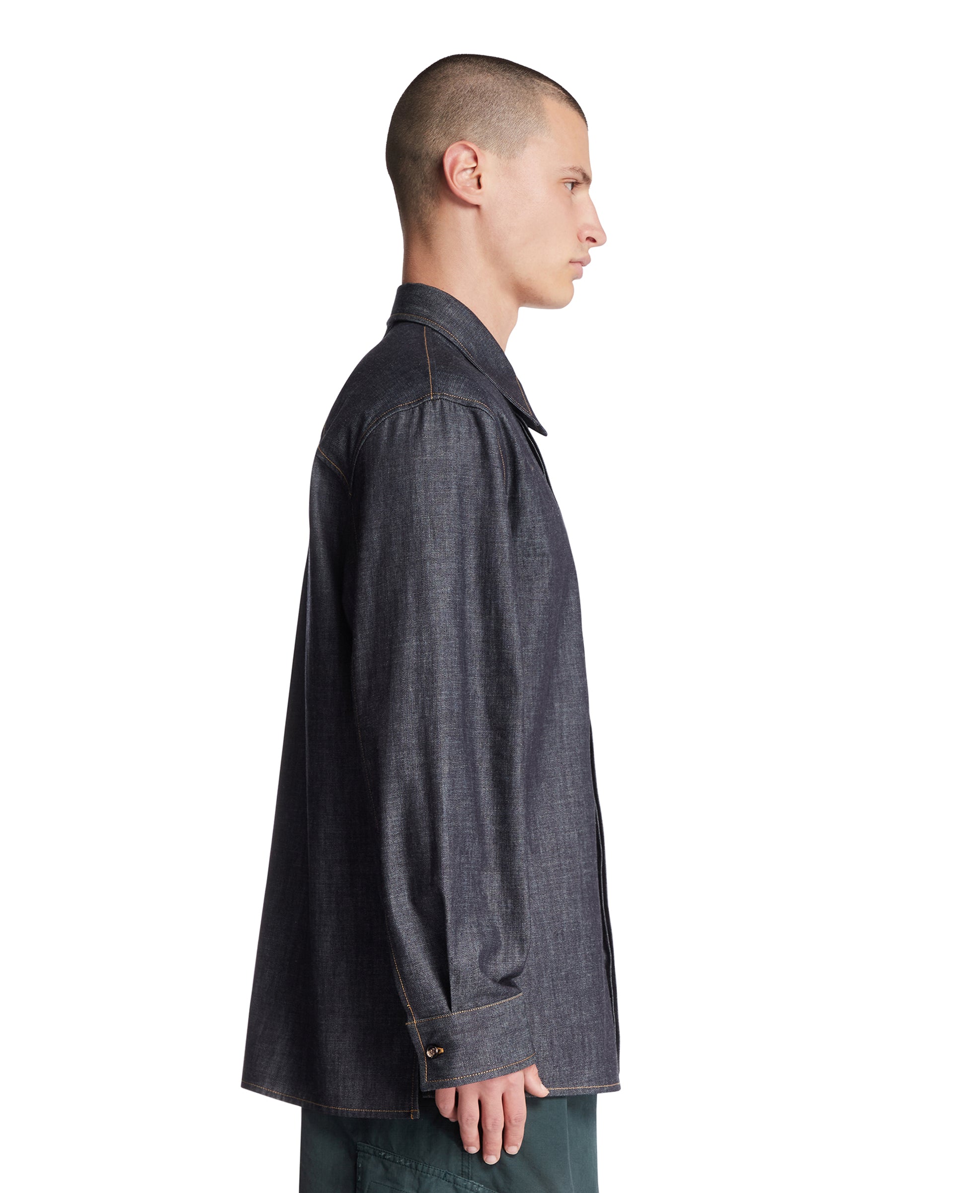 Rinsed Indigo Denim Shirt Bottega veneta – Гарантія оригінальності – збільшений вид