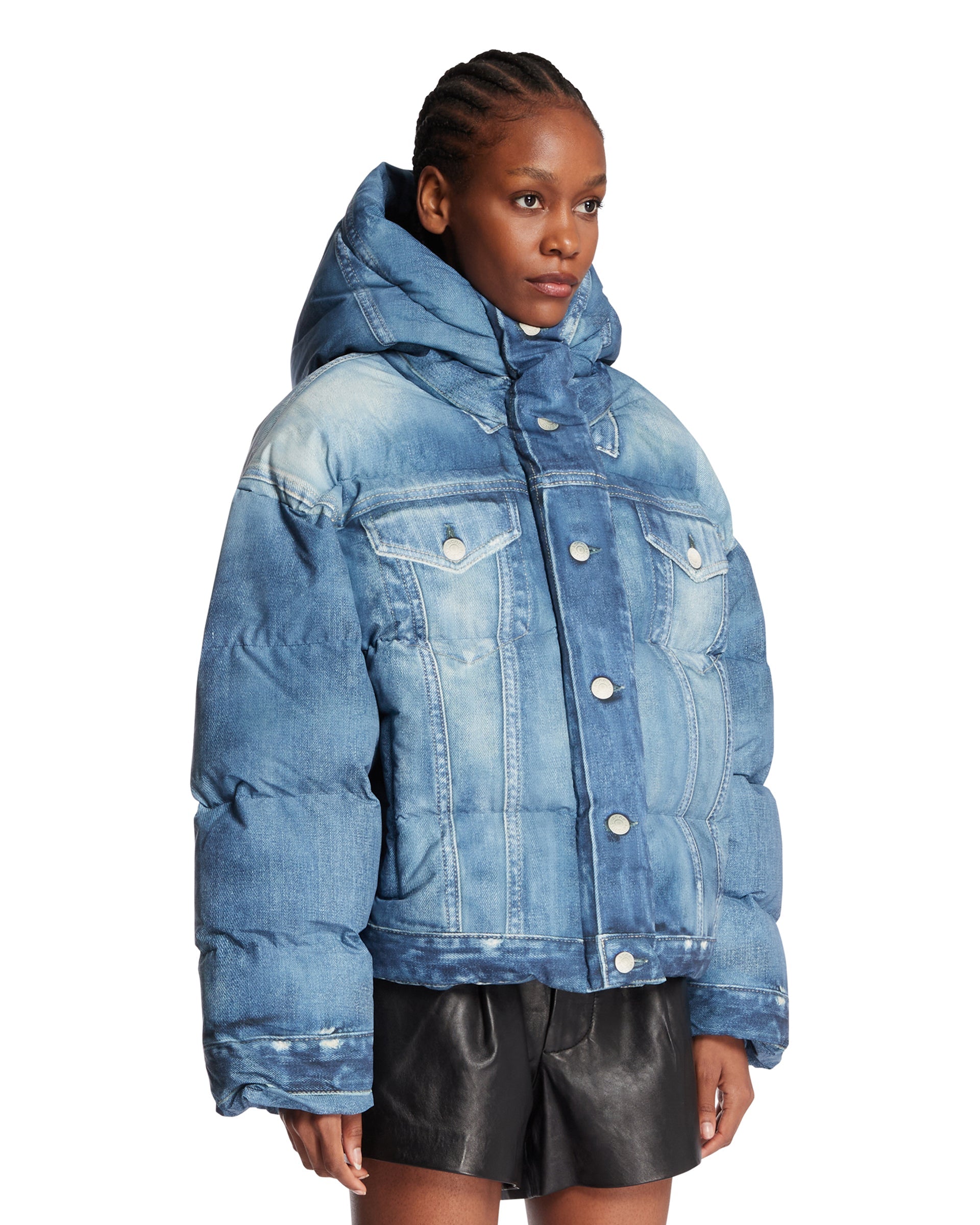 Blue Trompe Loeil Puffer Jacket Acne studios оригінал – Купити в Україні – вид ззаду