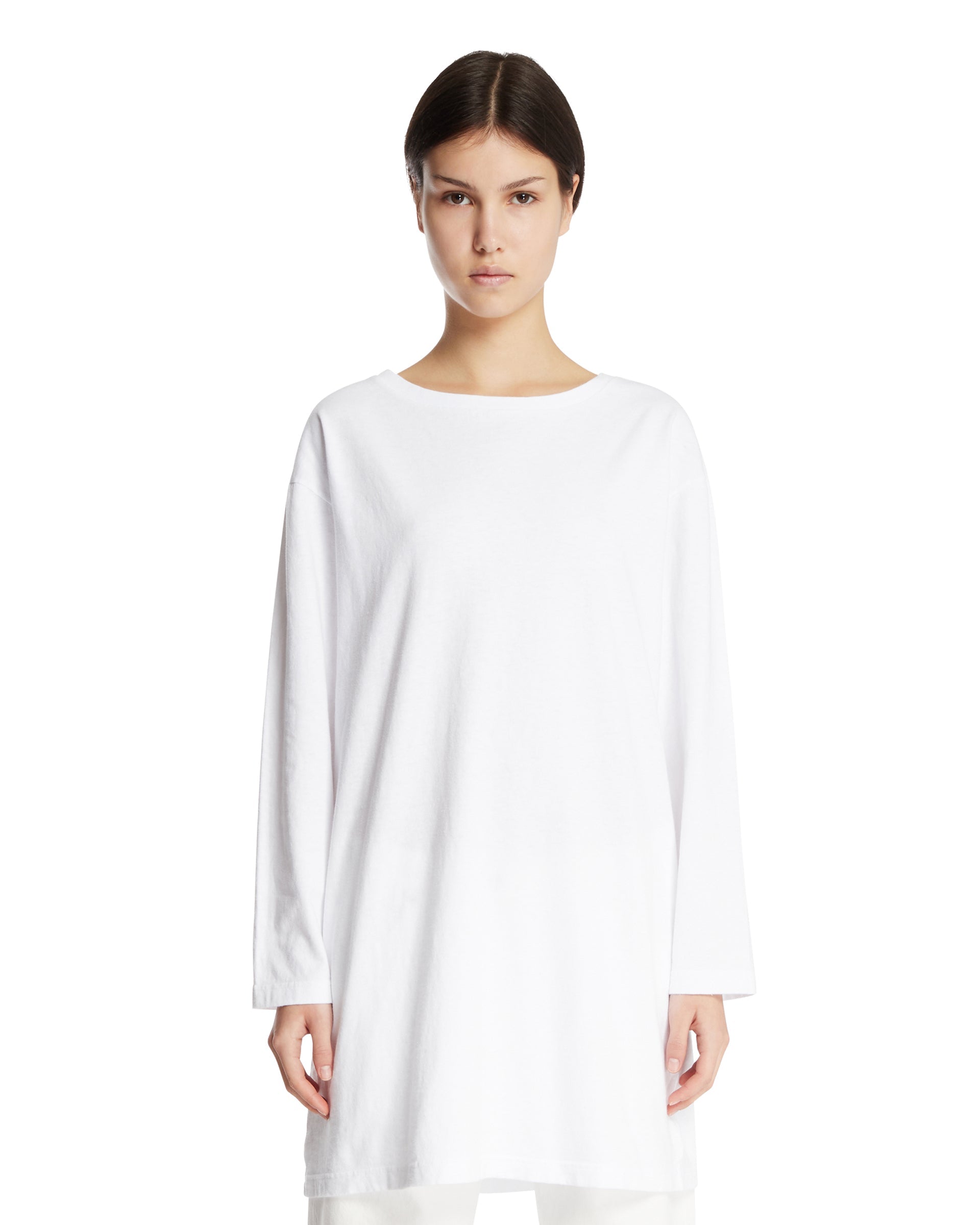 White Cotton Oversized T-Shirt The row – Гарантія оригінальності – боковий вид