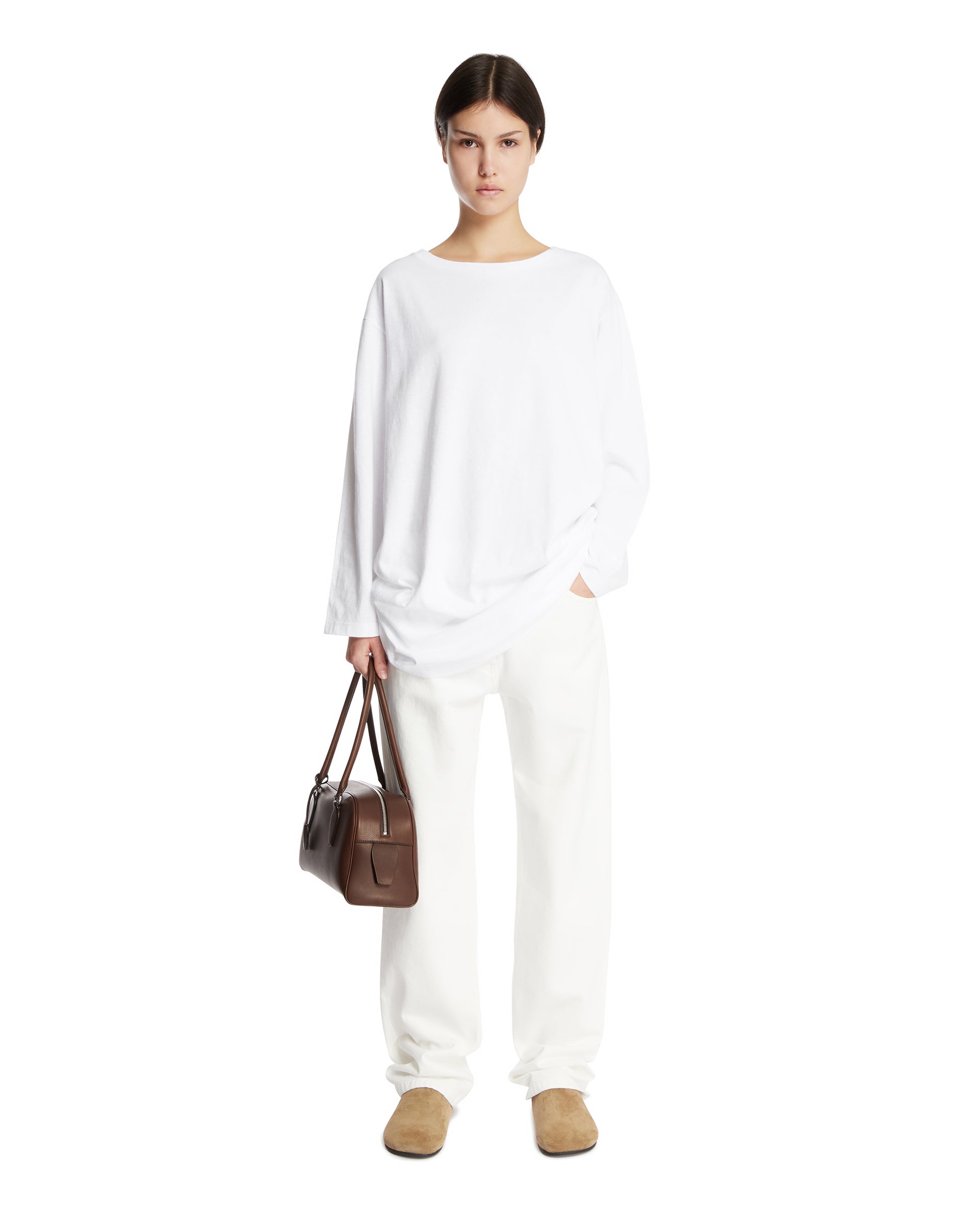 White Cotton Oversized T-Shirt The row – Гарантія оригінальності – детальний вид