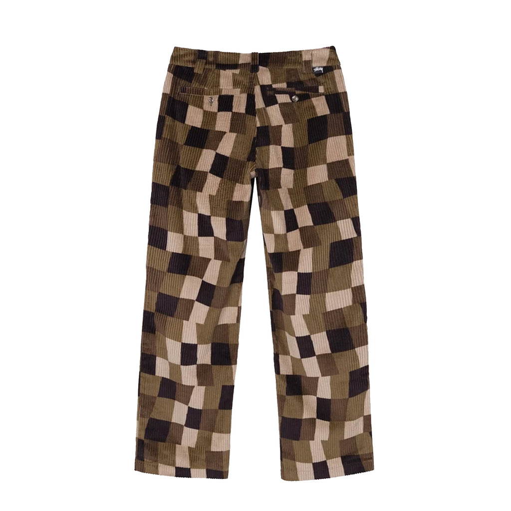 Оригінальна Womens Wobbly Check Trouser Brown Stussy – вид ззаду