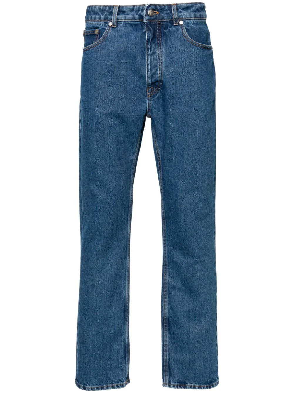 Monogram-Embroidered Straight-Leg Jeans Palm angels – Гарантія оригінальності – боковий вид