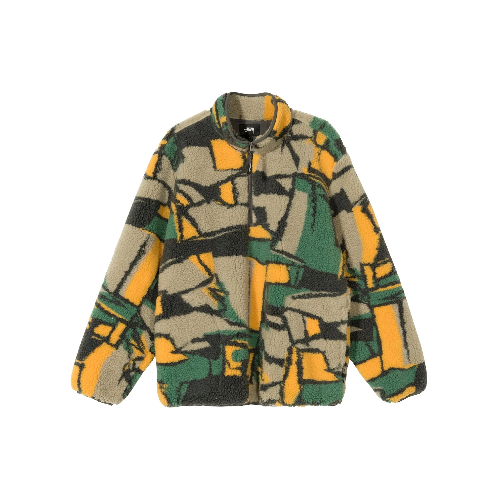 Womens Block Sherpa Pullover Sweatshirt Stussy – Гарантія оригінальності – боковий вид