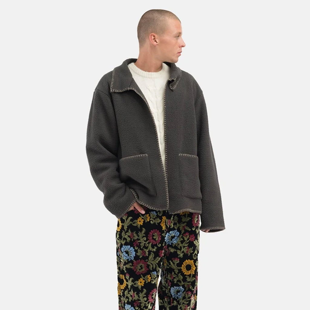 Оригінальна Mens Woodsy Blanket Stitch Fleece Charcoal Stussy – збільшений вид