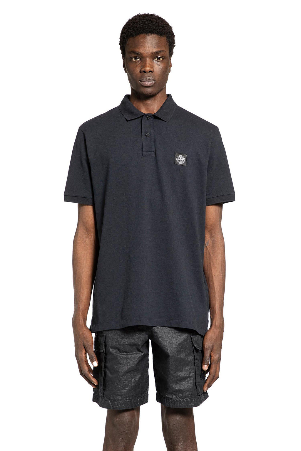 220008 Cotton Piqué Polo Shirt Stone island – Гарантія оригінальності – боковий вид