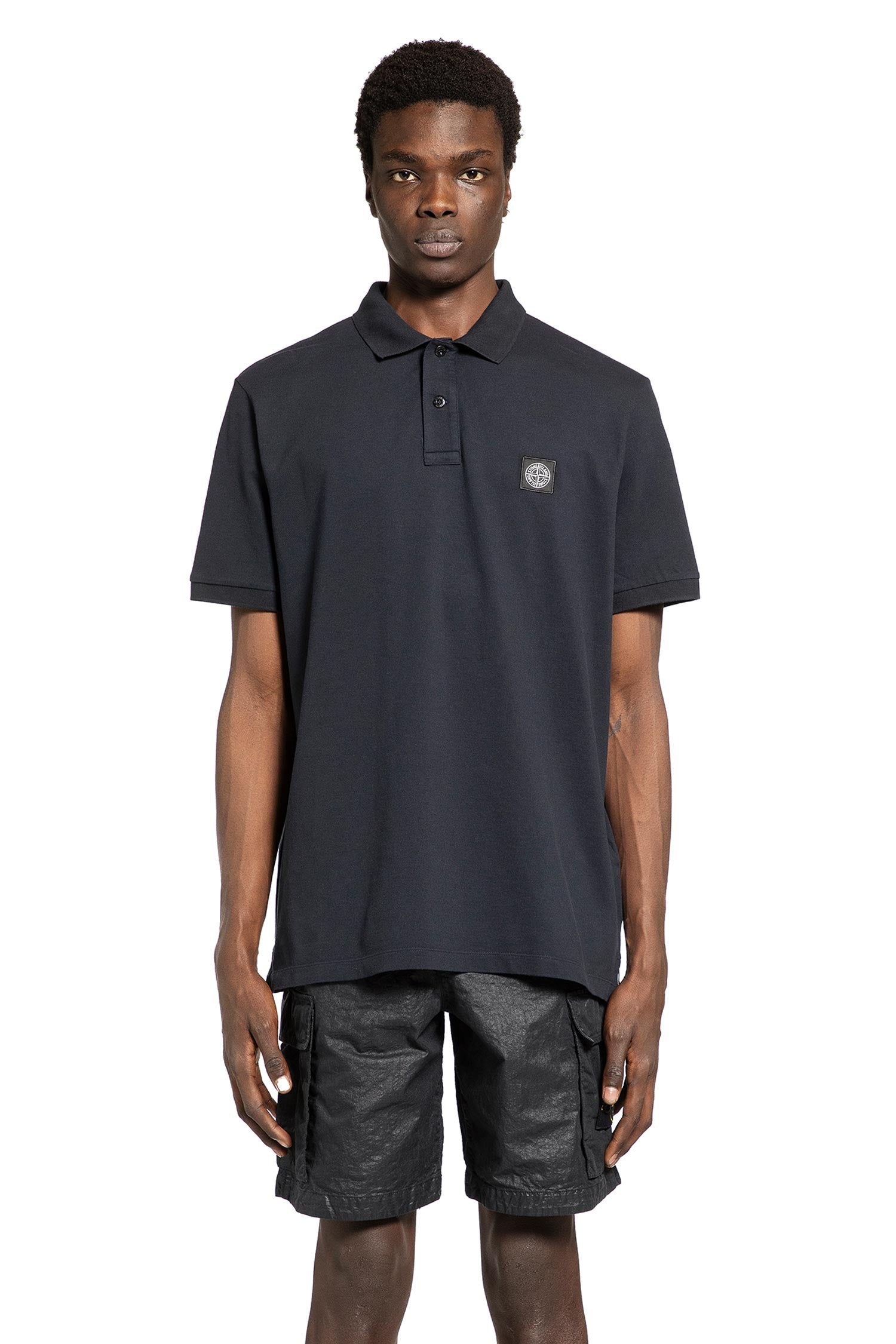 220008 Cotton Piqué Polo Shirt Stone island – Гарантія оригінальності – боковий вид