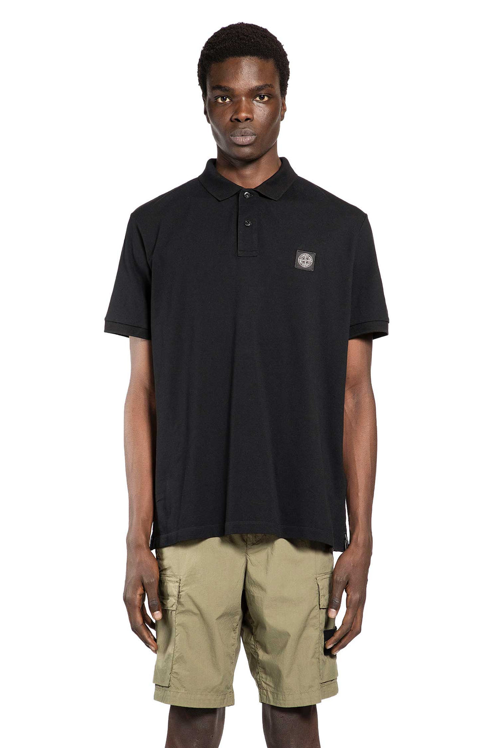 Logo Appliquéd Piqué Polo Shirt Stone island оригінал – Купити в Україні – боковий вид