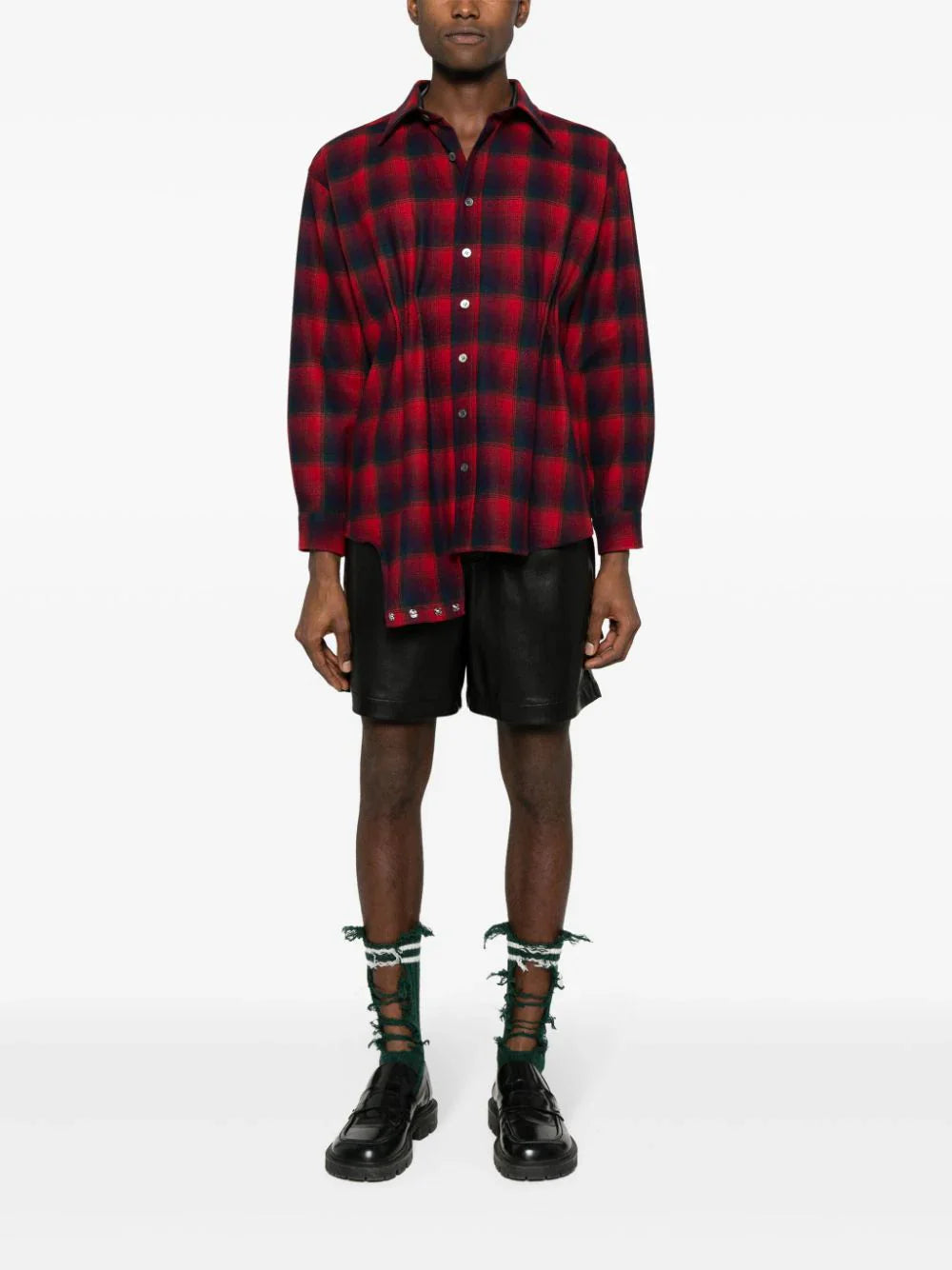X Pendleton Checked Wool Playsuit Shirt Maison margiela – Гарантія оригінальності – вид ззаду