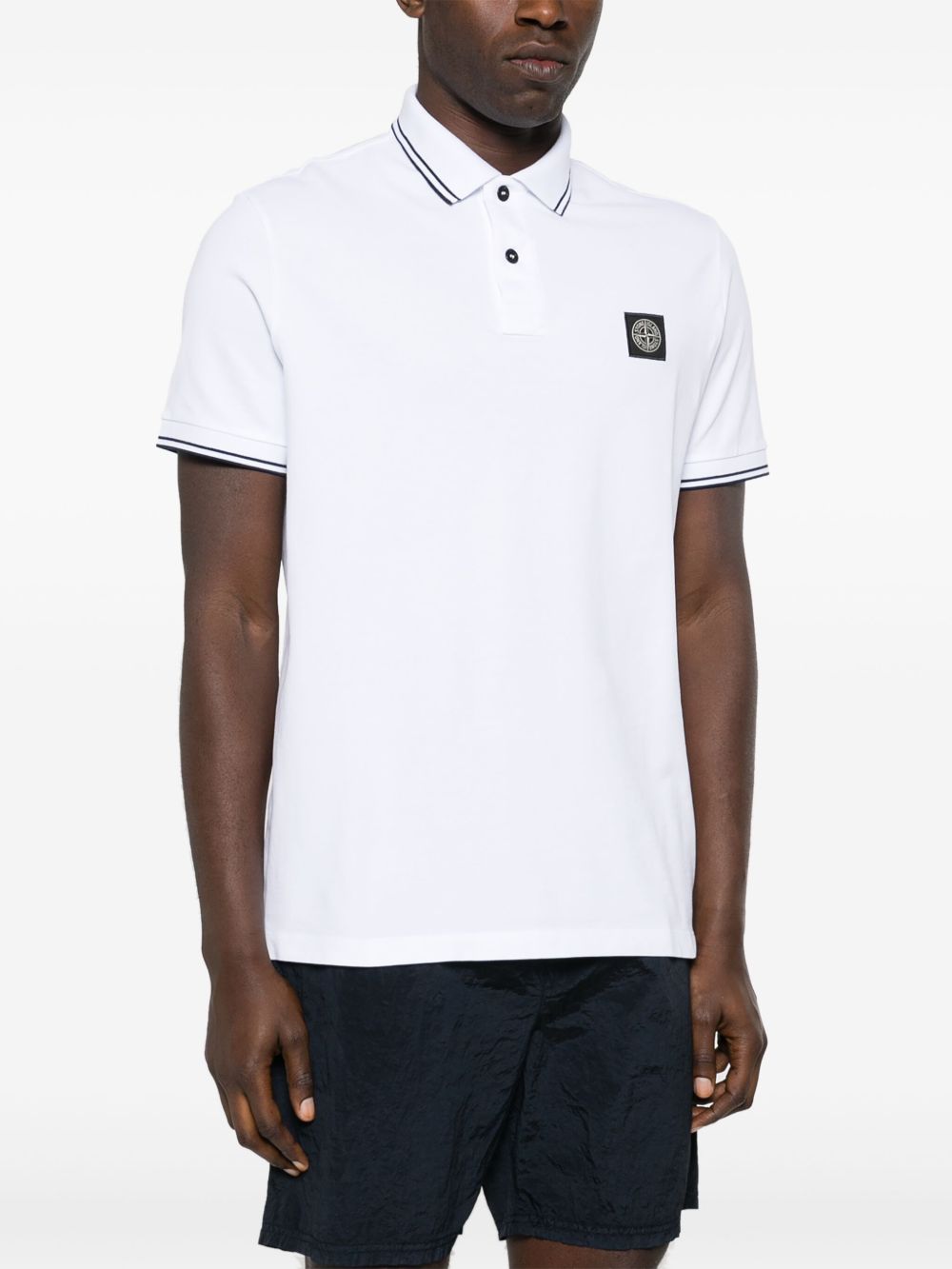 Оригінальна Piqué Cotton Polo Shirt Stone island – збільшений вид