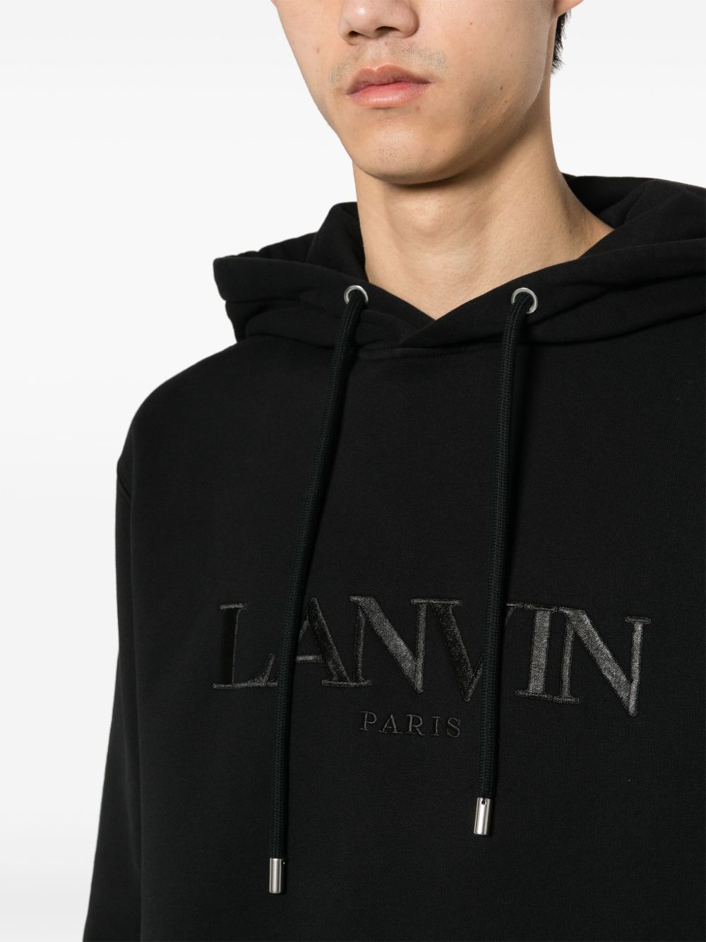 Оригінальна Embroidered-Logo Cotton Hoodie Lanvin – вид ззаду