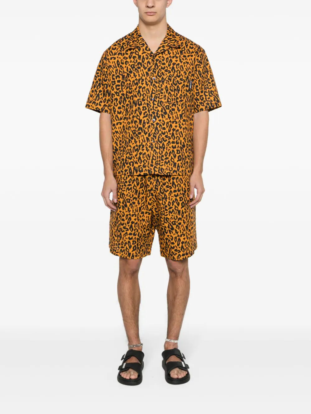 Leopard-Print Poplin Shorts Palm angels оригінал – Купити в Україні – вид ззаду