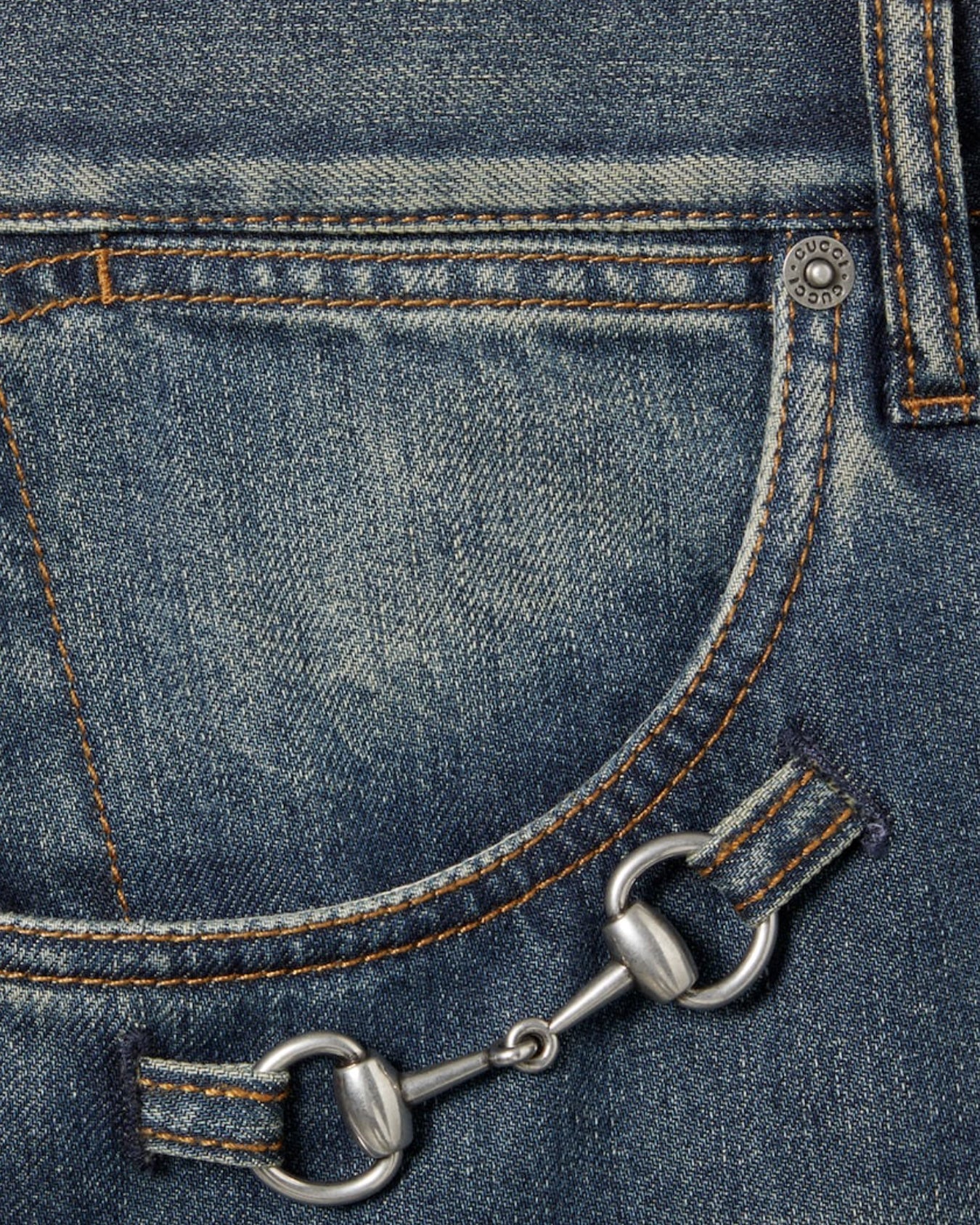 Denim Jeans With Horsebit Detail Gucci оригінал – Купити в Україні – детальний вид
