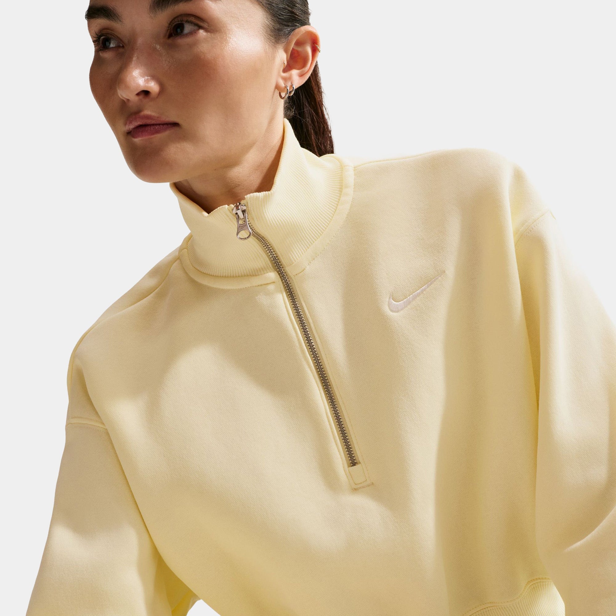 Nsw Phoenix Fleece Quarter Zip Cropped Womens Sweatshirt Nike – Гарантія оригінальності – детальний вид
