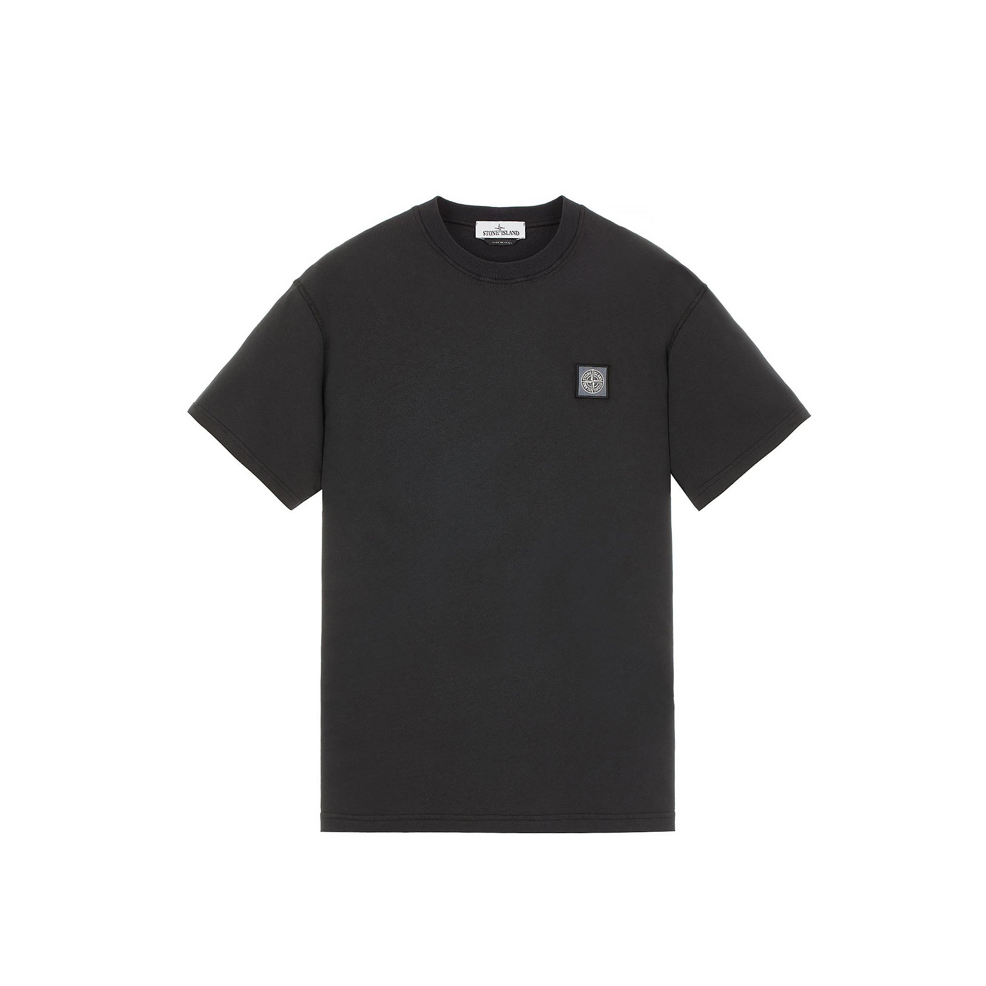 Mens Fissato Dyed Patch Logo Tee Black Stone island – Гарантія оригінальності – боковий вид