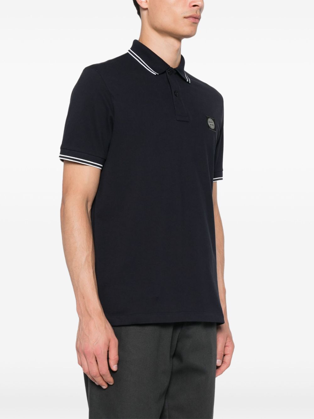 Оригінальна Compass-Motif Polo Shirt Stone island – детальний вид