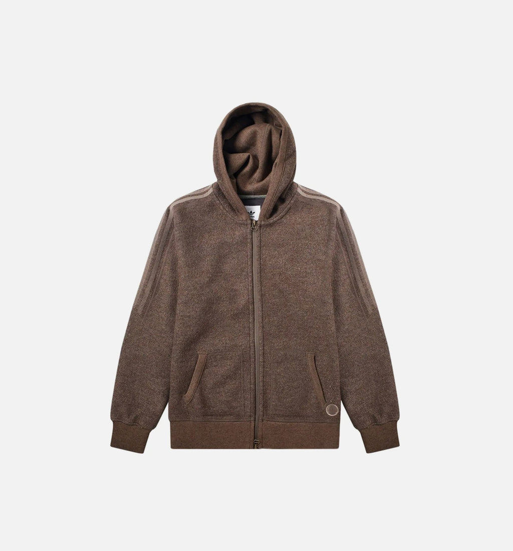 X Wings Horns Wool Full Zip Mens Hoodie Brown Adidas – Гарантія оригінальності – боковий вид