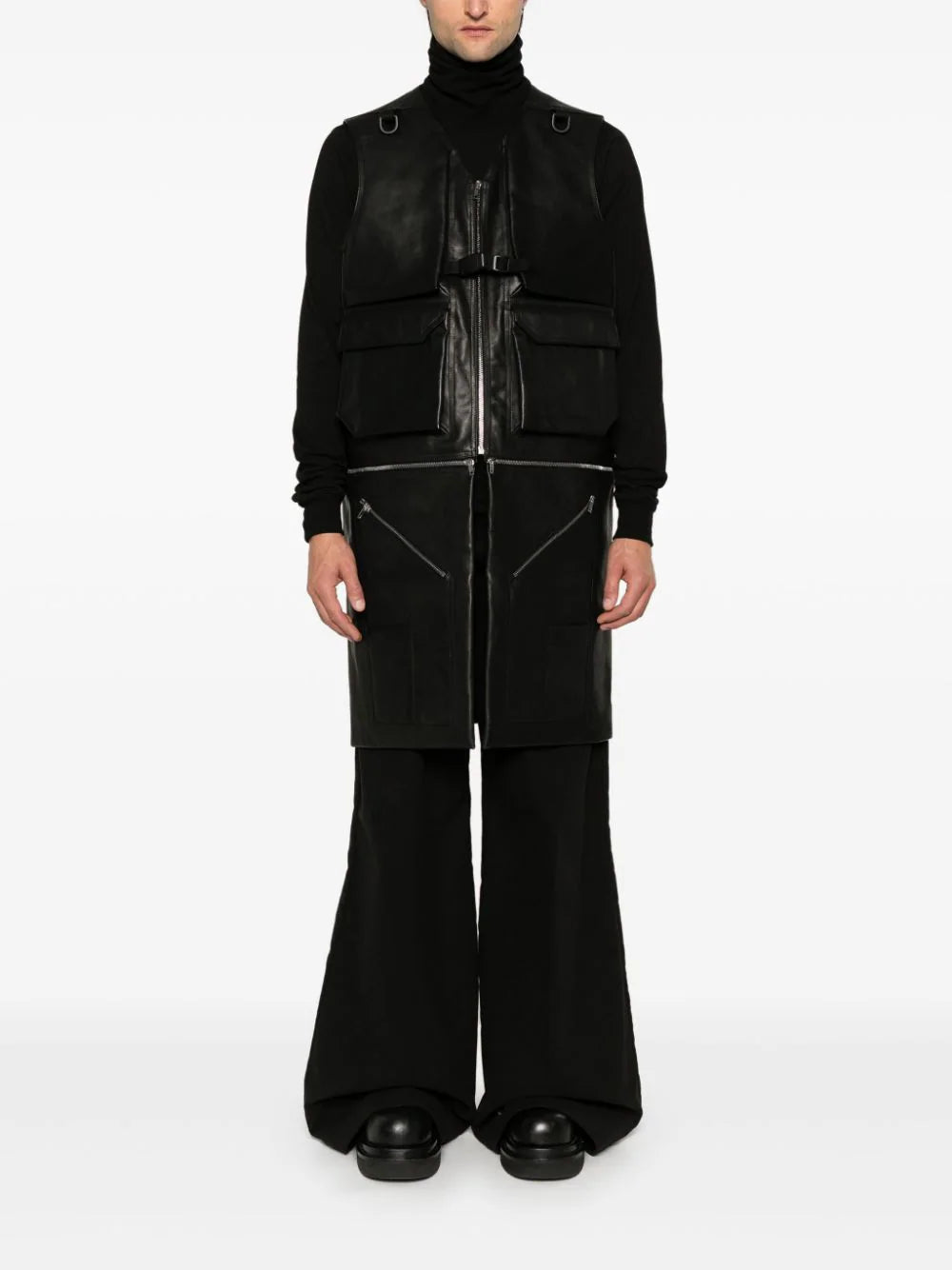 Utility Leather Vest Rick owens оригінал – Купити в Україні – вид ззаду