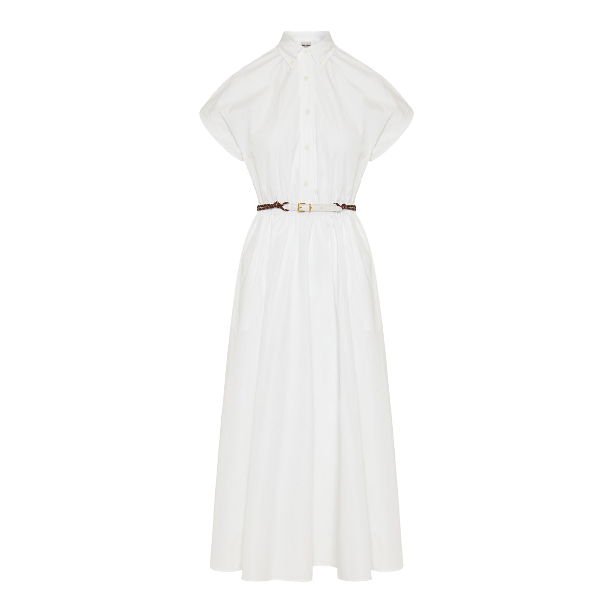 Оригінальна Poplin MIDI Shirt-Dress Miu miu – боковий вид
