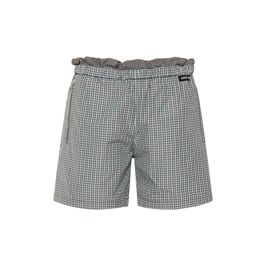 Checked Technical Fabric Bermudas Miu miu – Гарантія оригінальності – боковий вид