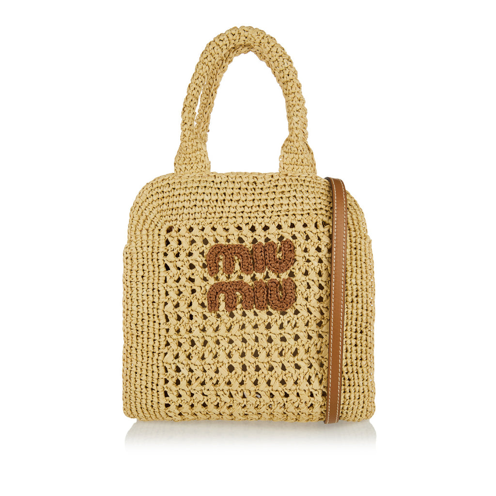 Raffia Woven Tote Bag Miu miu – Гарантія оригінальності – боковий вид