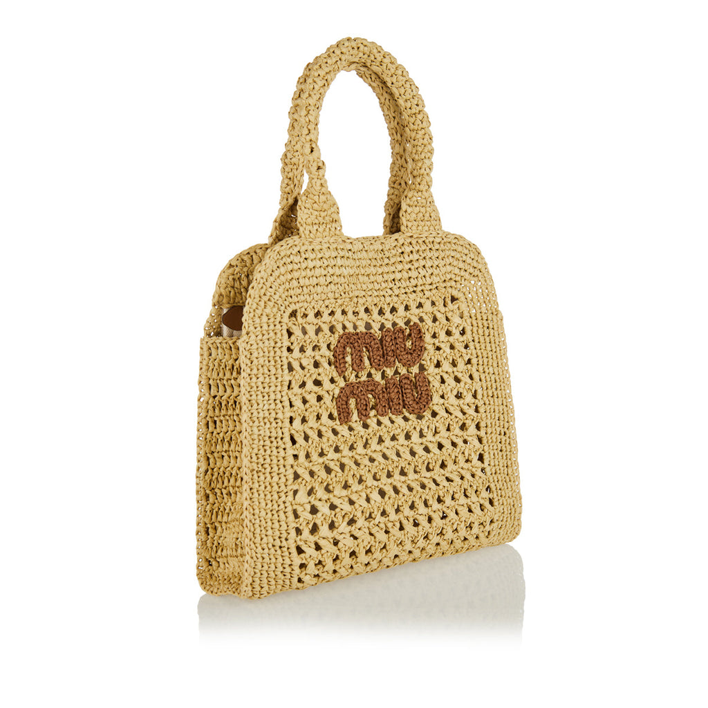 Raffia Woven Tote Bag Miu miu – Гарантія оригінальності – вид ззаду