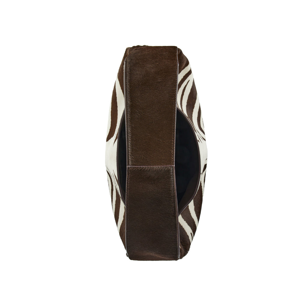 Оригінальна Large Hop Zebra Leather Shoulder Bag Bottega veneta – збільшений вид