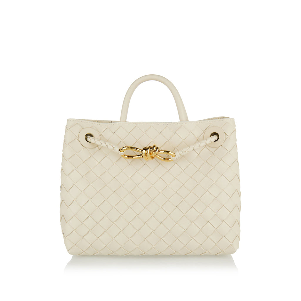 Andiamo Intrecciato Small Leather Tote Bag Bottega veneta – Гарантія оригінальності – боковий вид