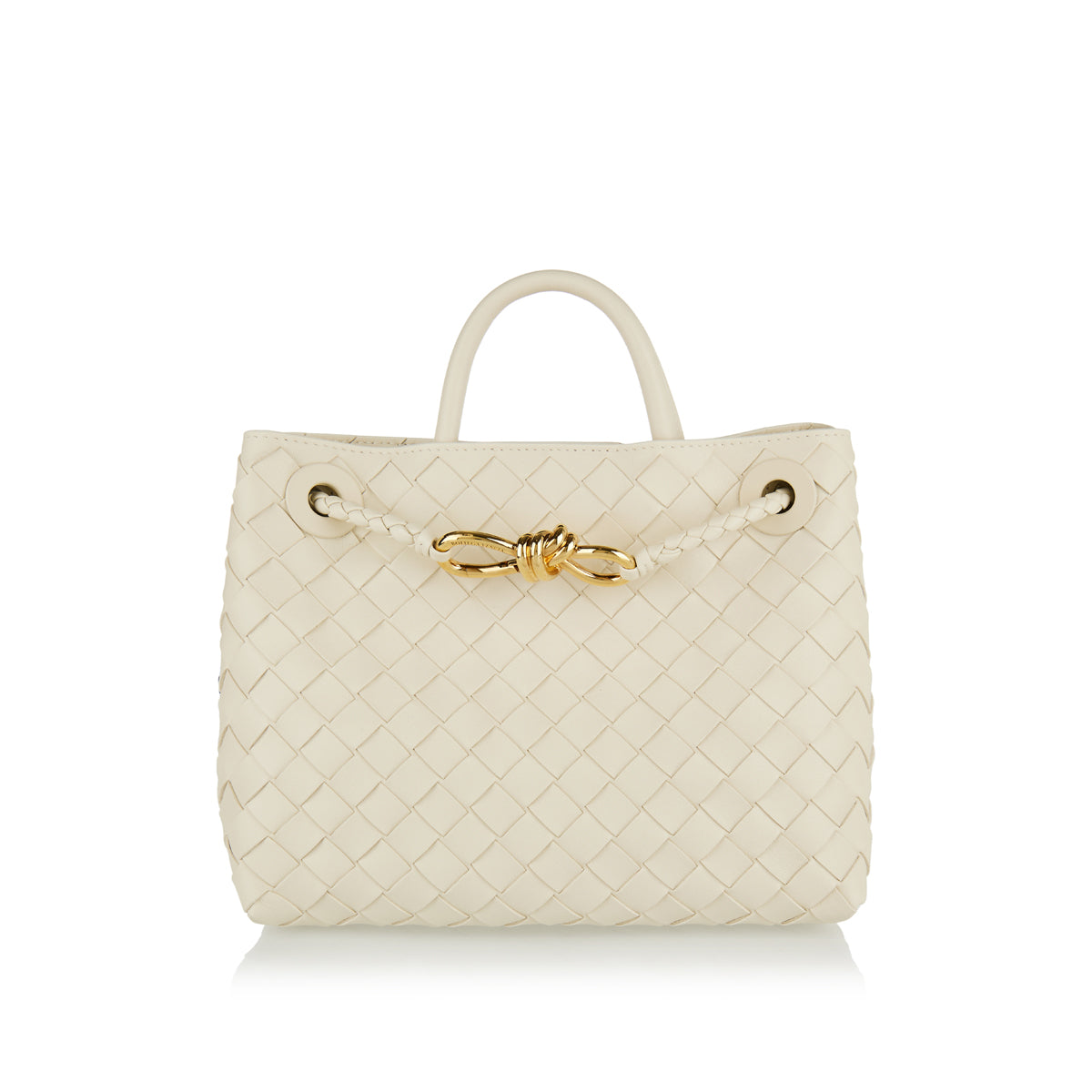 Andiamo Intrecciato Small Leather Tote Bag Bottega veneta – Гарантія оригінальності – боковий вид