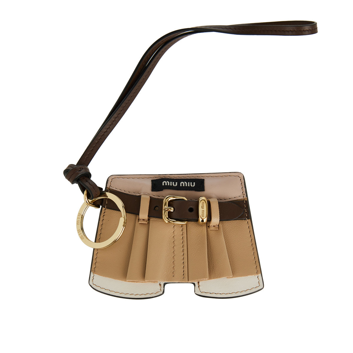 Miu Mini Skirt Leather Keychain Accessory Miu miu оригінал – Купити в Україні – боковий вид