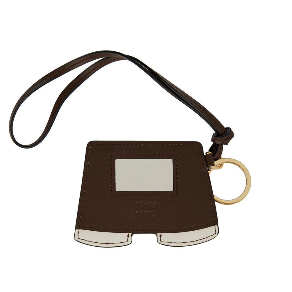 Miu Mini Skirt Leather Keychain Accessory Miu miu оригінал – Купити в Україні – вид ззаду