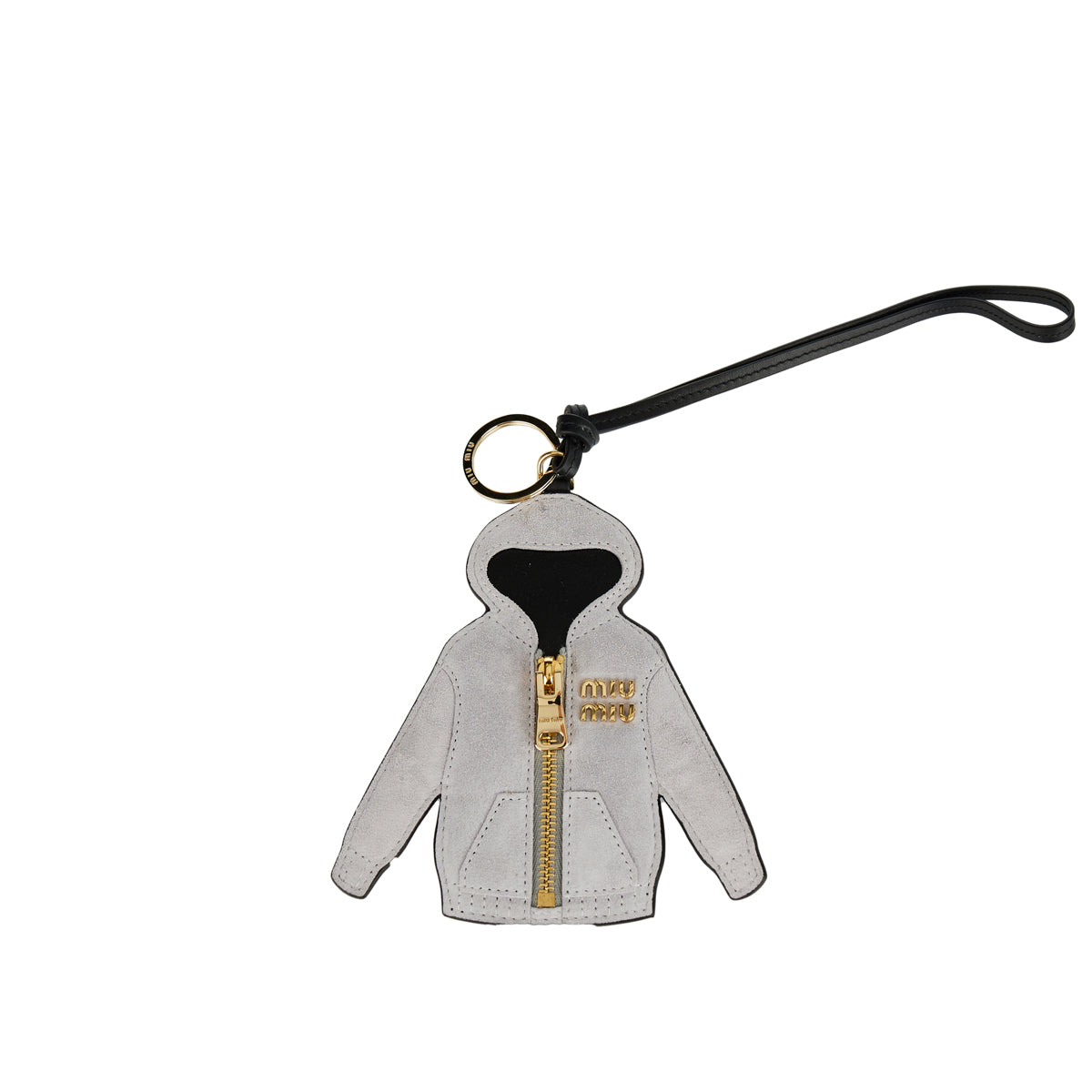 Оригінальна Miu Hoodie Leather Keychain Accessory Miu miu – боковий вид