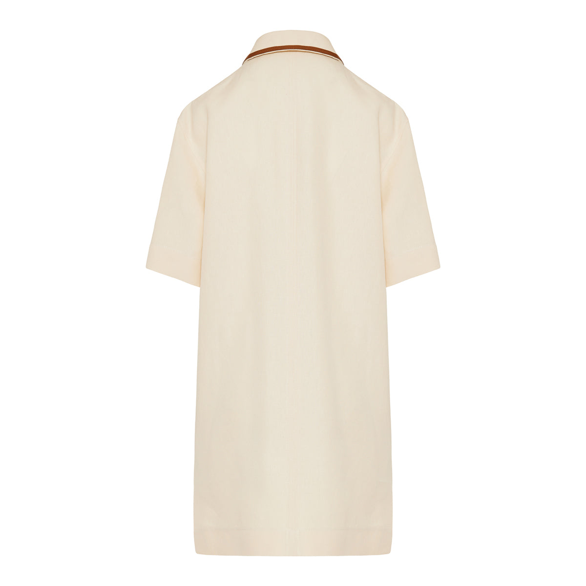 Horsebit Embellished Leather Trimmed Linen Mini Dress Gucci – Гарантія оригінальності – вид ззаду
